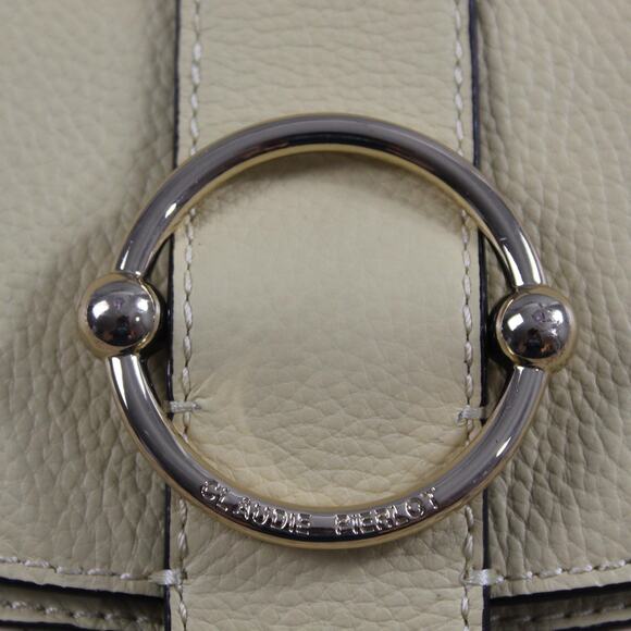 Claudie Pierlot Crossbody Shoulder Bag Woven Basket Leather Flap Cream Vacation - Picture 2 of 8